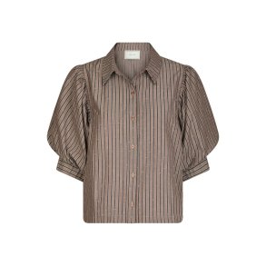 Neo Noir - Etta Soft Stripe Stone Shirt - Brown