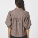 Neo Noir - Etta Soft Stripe Stone Shirt - Brown