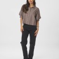 Neo Noir - Etta Soft Stripe Stone Shirt - Brown