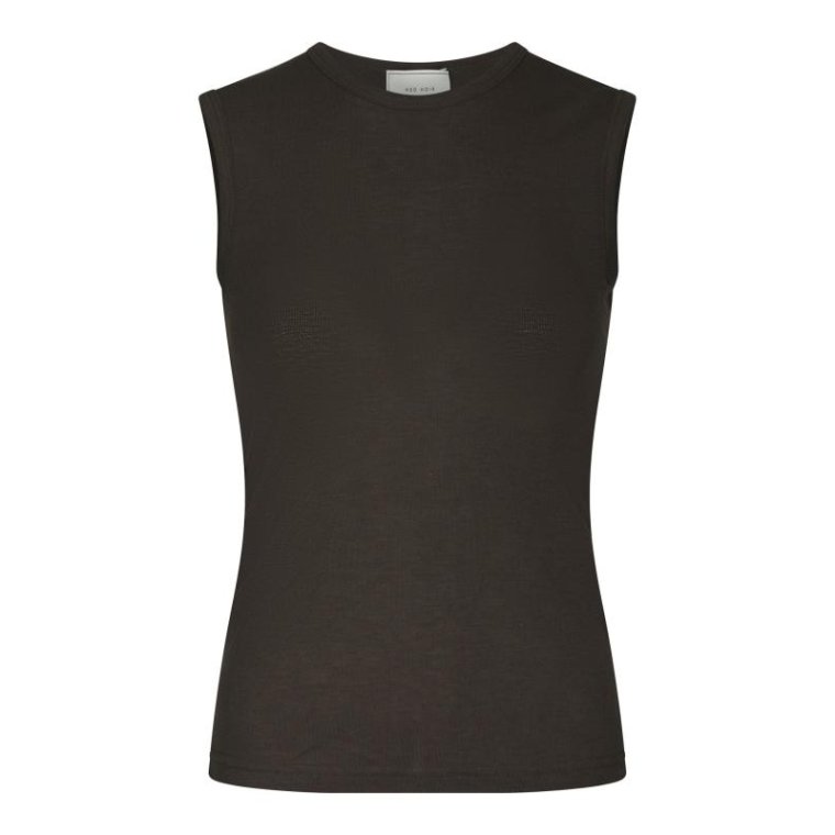 Neo Noir - Nimbi Fine Rib Top - Dark brown