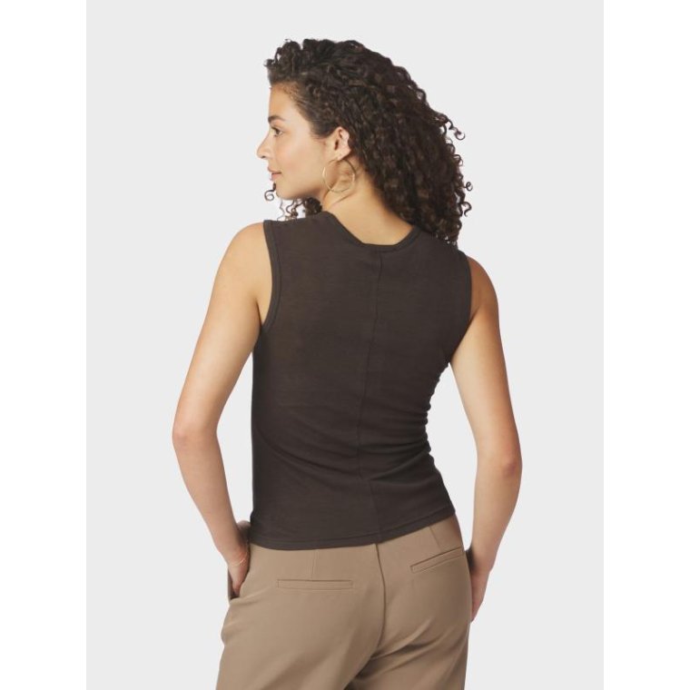 Neo Noir - Nimbi Fine Rib Top - Dark brown