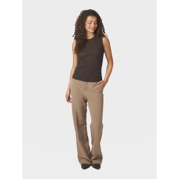 Neo Noir - Nimbi Fine Rib Top - Dark brown