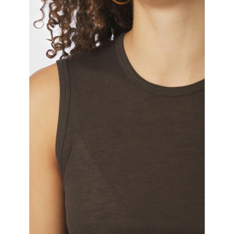 Neo Noir - Nimbi Fine Rib Top - Dark brown