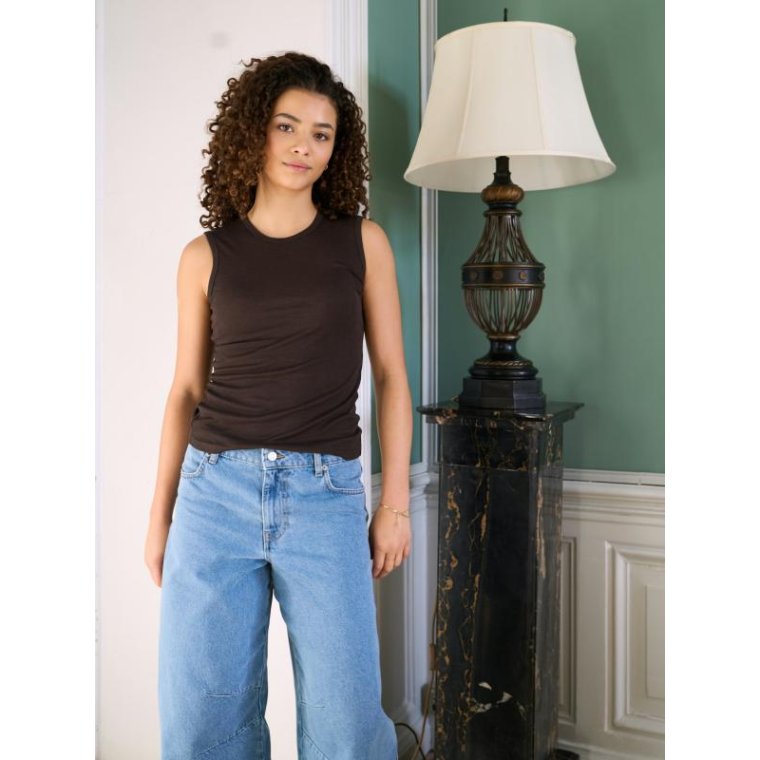 Neo Noir - Nimbi Fine Rib Top - Dark brown