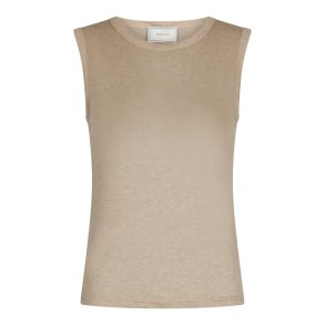 Neo Noir - Nimbi Fine Rib Top - Beige Melange