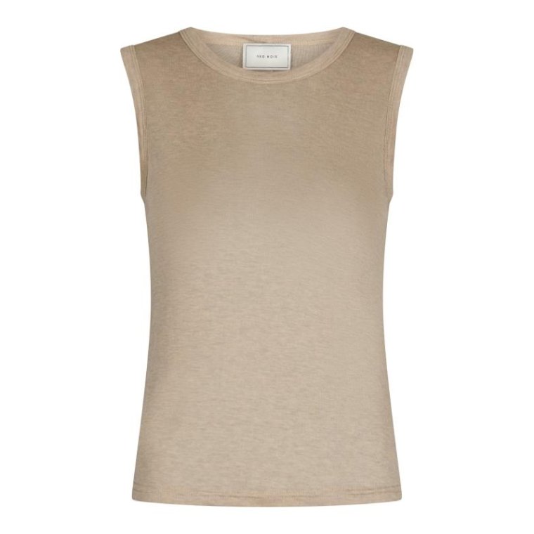 Neo Noir - Nimbi Fine Rib Top - Beige Melange