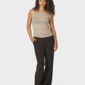 Neo Noir - Nimbi Fine Rib Top - Beige Melange