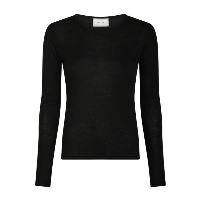 Neo Noir - Nella Fine Rib Blouse - Black