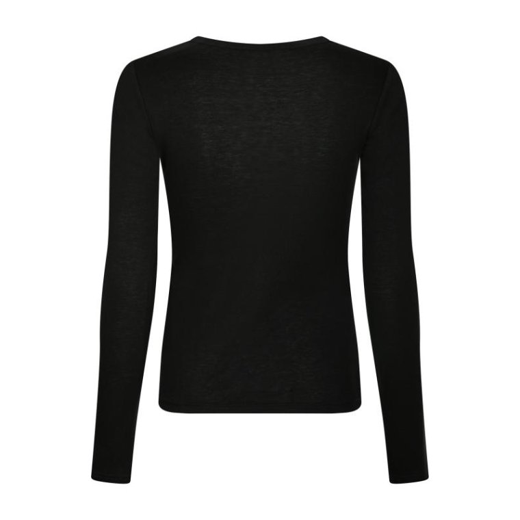 Neo Noir - Nella Fine Rib Blouse - Black