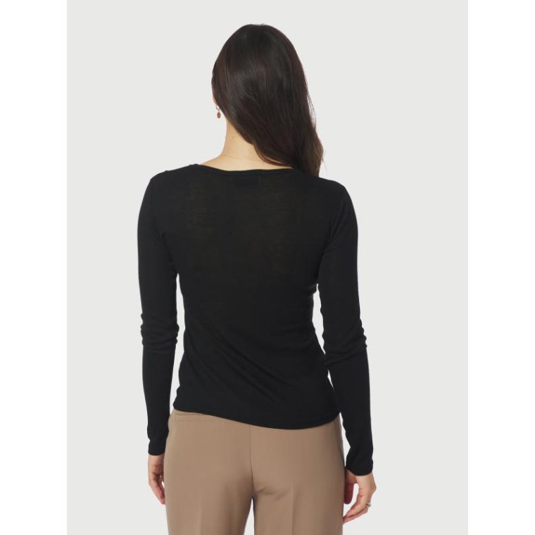 Neo Noir - Nella Fine Rib Blouse - Black