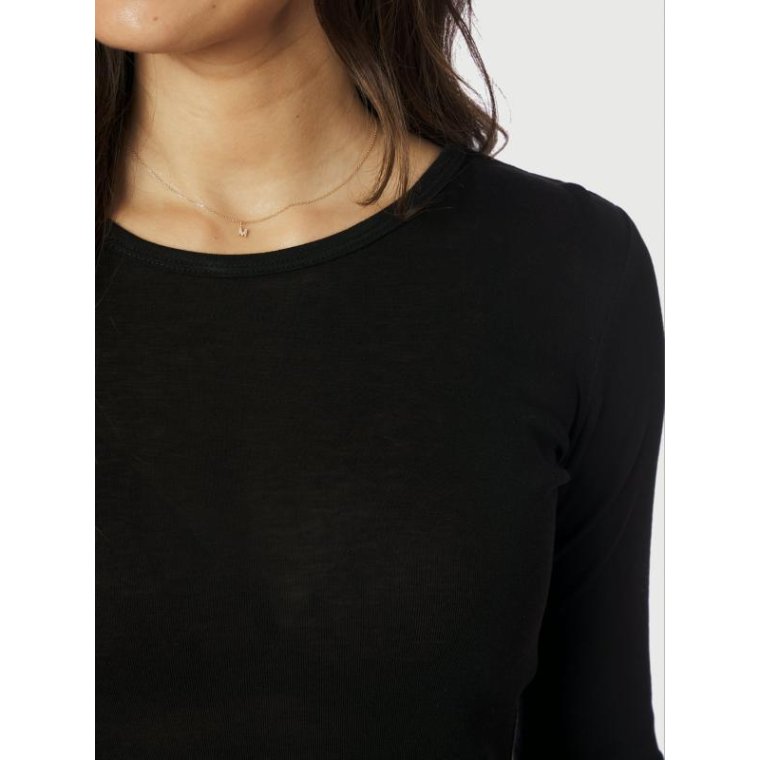 Neo Noir - Nella Fine Rib Blouse - Black