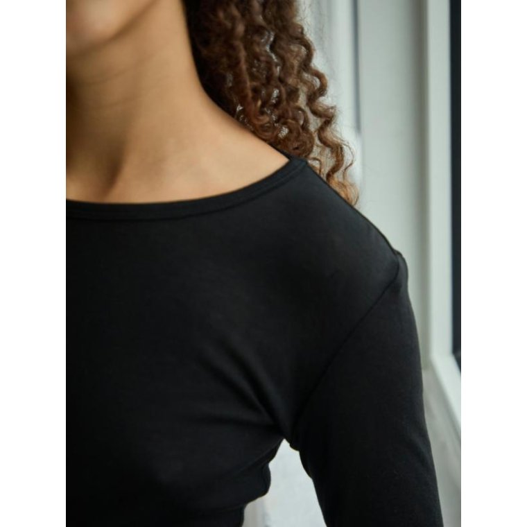 Neo Noir - Nella Fine Rib Blouse - Black