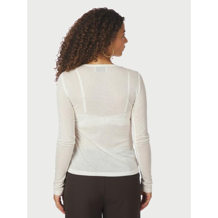 Neo Noir - Nella Fine Rib Blouse - White