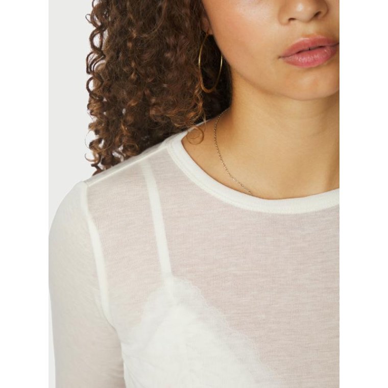 Neo Noir - Nella Fine Rib Blouse - White