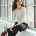 Neo Noir - Nella Fine Rib Blouse - White