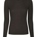 Neo Noir - Nella Fine Rib Blouse - Dark brown