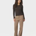 Neo Noir - Nella Fine Rib Blouse - Dark brown