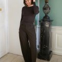 Neo Noir - Nella Fine Rib Blouse - Dark brown