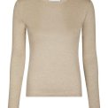 Neo Noir - Nella Fine Rib Blouse - Beige Melange