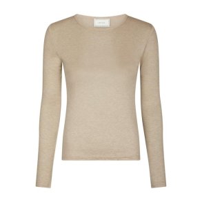 Neo Noir - Nella Fine Rib Blouse - Beige Melange