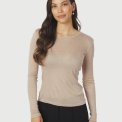 Neo Noir - Nella Fine Rib Blouse - Beige Melange