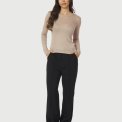 Neo Noir - Nella Fine Rib Blouse - Beige Melange