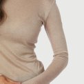 Neo Noir - Nella Fine Rib Blouse - Beige Melange