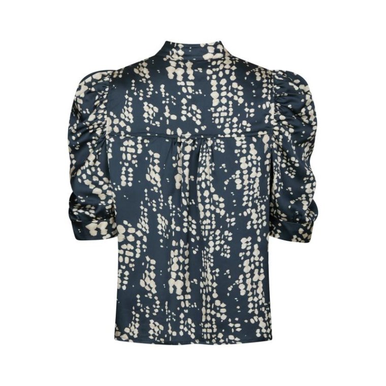 Neo Noir - Roella Scatter Print Blouse - Navy