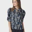 Neo Noir - Roella Scatter Print Blouse - Navy