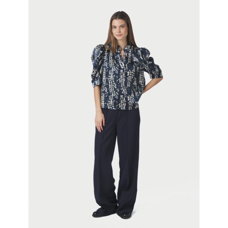 Neo Noir - Roella Scatter Print Blouse - Navy