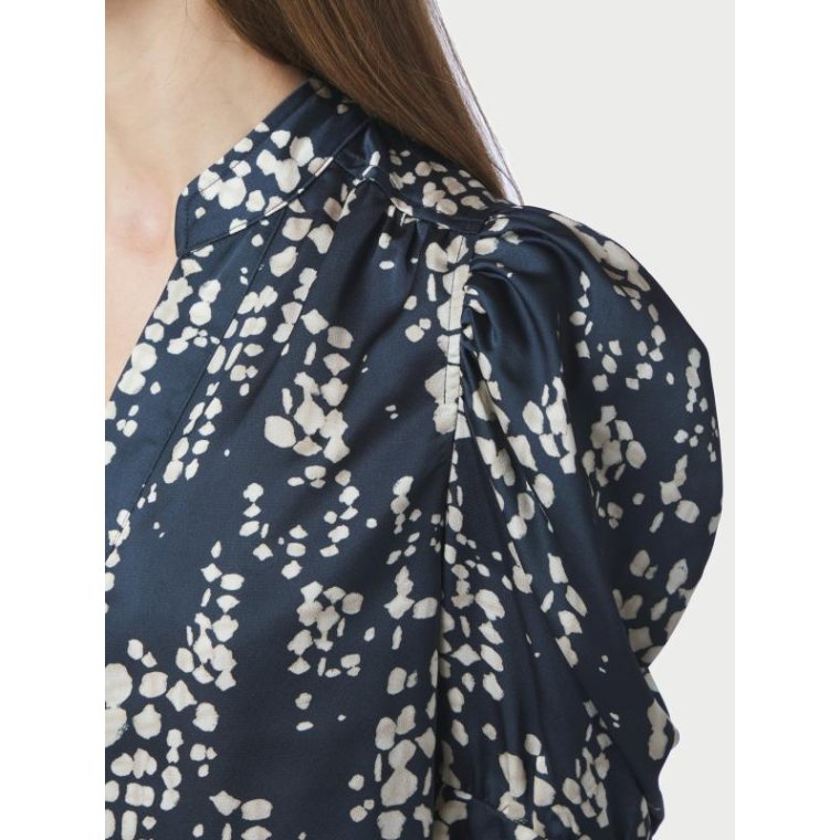 Neo Noir - Roella Scatter Print Blouse - Navy