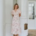 Neo Noir - Illana Sateen Print Dress - Creme