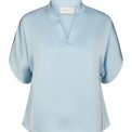Neo Noir - Anelle Heavy Sateen Blouse - Light Blue