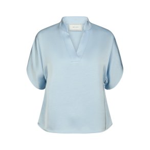 Neo Noir - Anelle Heavy Sateen Blouse - Light Blue