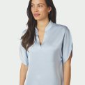 Neo Noir - Anelle Heavy Sateen Blouse - Light Blue