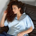 Neo Noir - Anelle Heavy Sateen Blouse - Light Blue