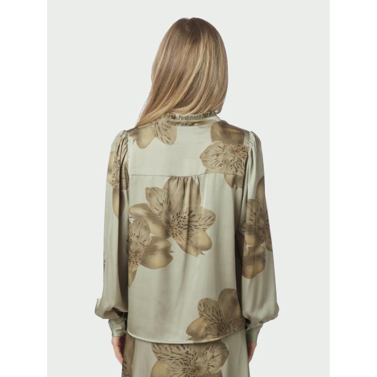 Neo Noir - Massima Misty Orchid Blouse - Smoke Green