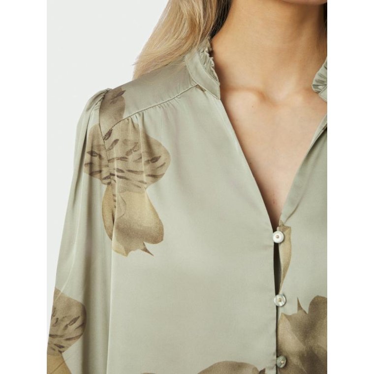 Neo Noir - Massima Misty Orchid Blouse - Smoke Green