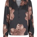Neo Noir - Massima Misty Orchid Blouse - Midnight Blue