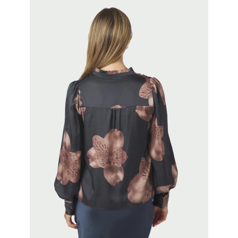 Neo Noir - Massima Misty Orchid Blouse - Midnight Blue