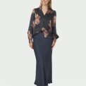 Neo Noir - Massima Misty Orchid Blouse - Midnight Blue