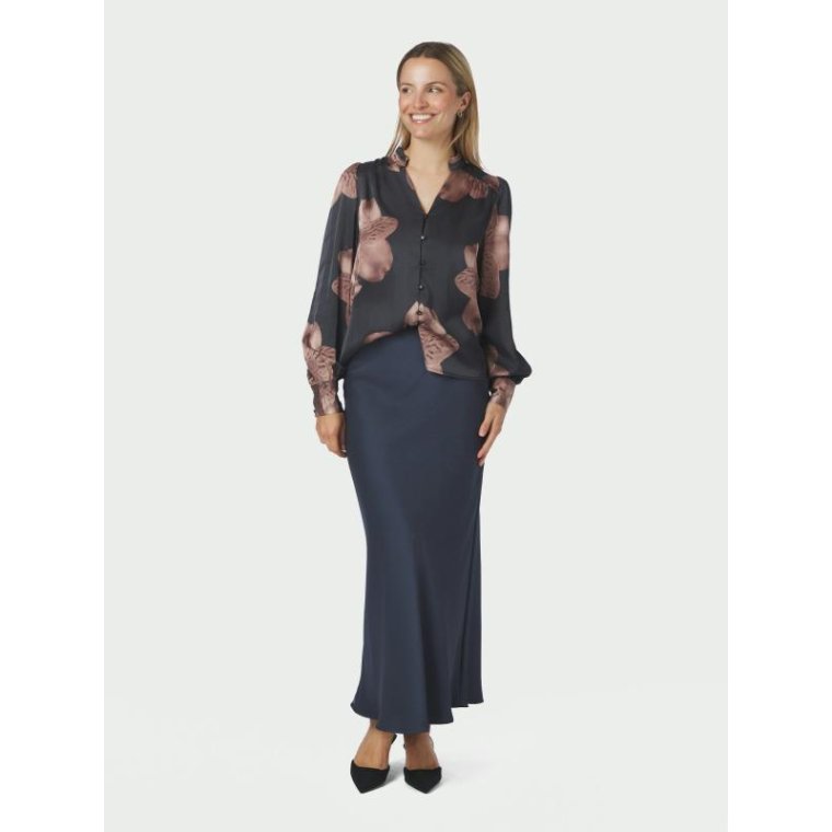 Neo Noir - Massima Misty Orchid Blouse - Midnight Blue