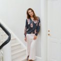 Neo Noir - Massima Misty Orchid Blouse - Midnight Blue