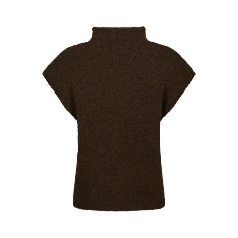 Neo Noir - Jona Knit Top - Brown Melange
