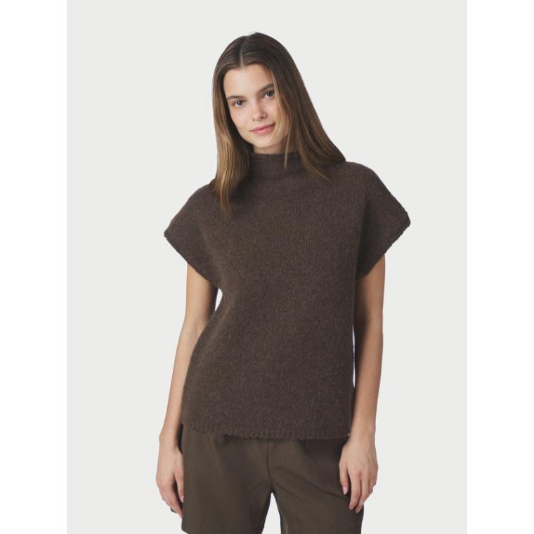 Neo Noir - Jona Knit Top - Brown Melange