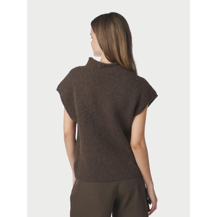 Neo Noir - Jona Knit Top - Brown Melange
