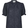 Neo Noir - Zika Flower Stripe Blouse - DARK BLUE