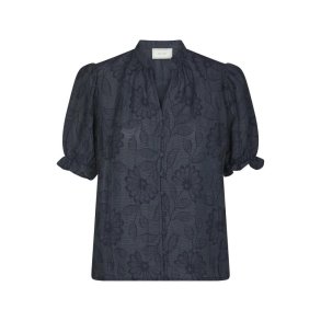 Neo Noir - Zika Flower Stripe Blouse - DARK BLUE