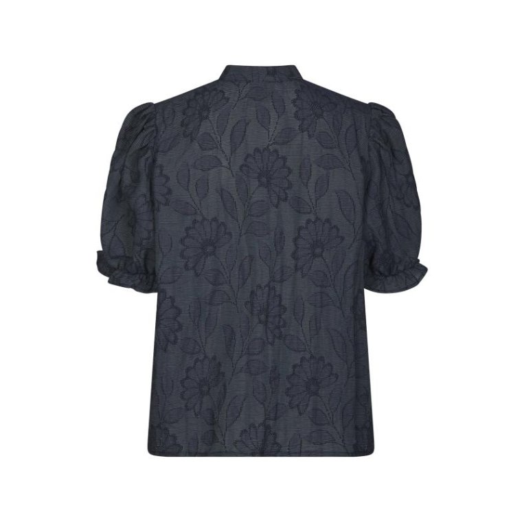 Neo Noir - Zika Flower Stripe Blouse - DARK BLUE