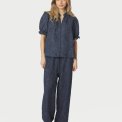Neo Noir - Zika Flower Stripe Blouse - DARK BLUE